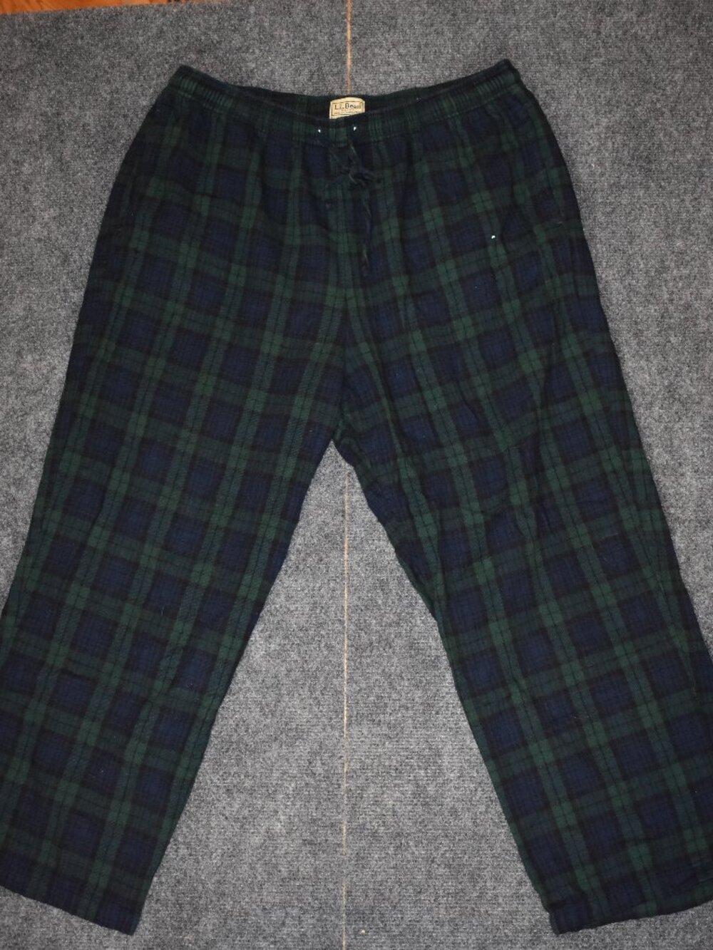 LL Bean Women's L (28) Faded Flannel Wide Leg Pajamas Pants PJs Plaid